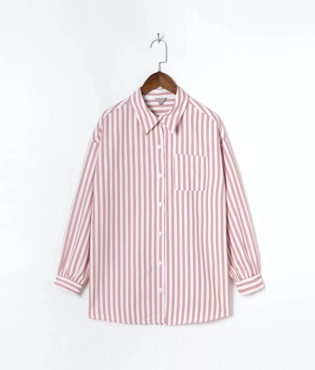 xakxx xakxx Stylish Women's Classic-Fit Long Sleeve Lightweight Button Down Shirt  Vertical Stripes Oversize BF Style Top Blouses